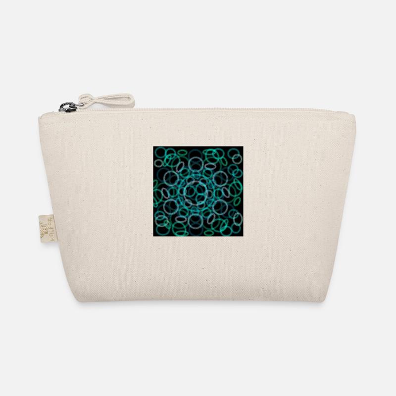 Abstract circles design on black background Organic Pouch