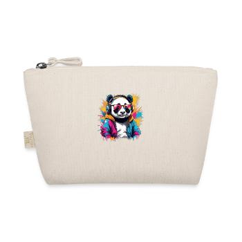 Cool DJ Panda with sunglasses and headphones - Organic Pouch - nature - Front
