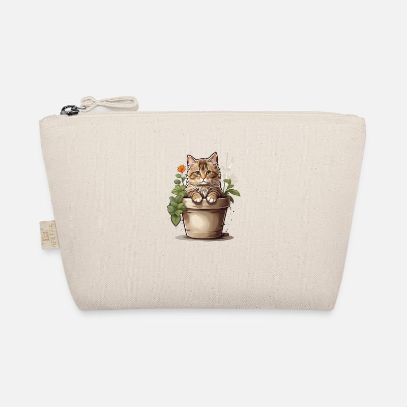 Cute Cat Flower Organic Pouch