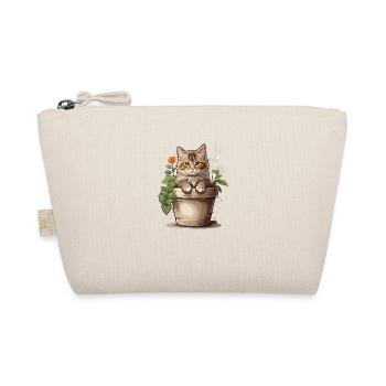 Cute Cat Flower - Organic Pouch - nature - Front