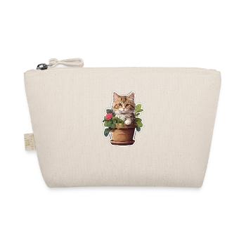 Cute Cat Flower - Organic Pouch - nature - Front