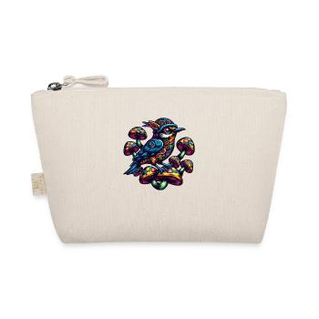 Colorful bird with mushrooms - Organic Pouch - nature - Front
