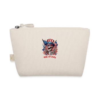 Funny Skeleton 4th of July - Organic Pouch - nature - Front