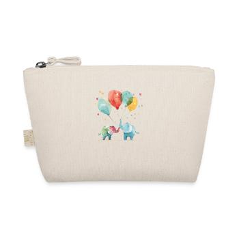 Two elephants with colorful balloons - Organic Pouch - nature - Front