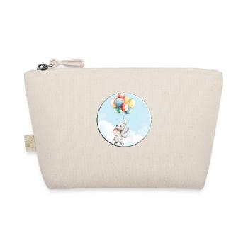 Elephant with Colorful Balloons as a Lucky Charm - Organic Pouch - nature - Front