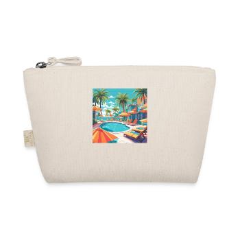 Pool Summer Holiday Palm Trees - Organic Pouch - nature - Front