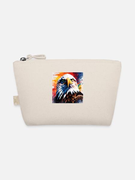 Adler farbig - Bio-Täschchen - Natur - Vorne