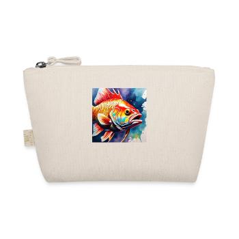 Fisch farbig - Bio-Täschchen - Natur - Vorne
