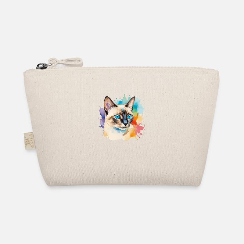 Siamese Cat Watercolors Organic Pouch