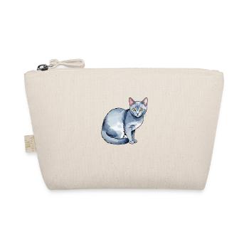 Russian Blue Cat Watercolor - Organic Pouch - nature - Front
