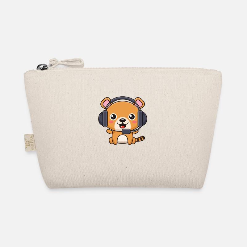 Bear with headset Organic Pouch