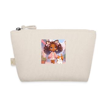Japanese anime girl walks with her cat - Organic Pouch - nature - Front