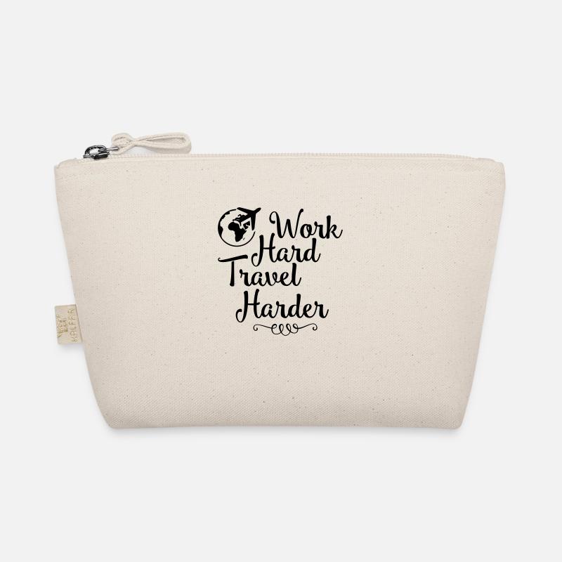 work hard travel harder 01 - Bio-Täschchen - Natur