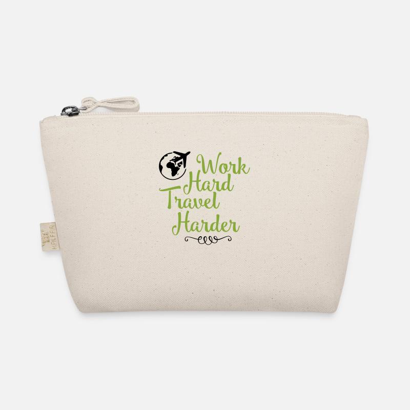 work hard travel harder Bio-Täschchen