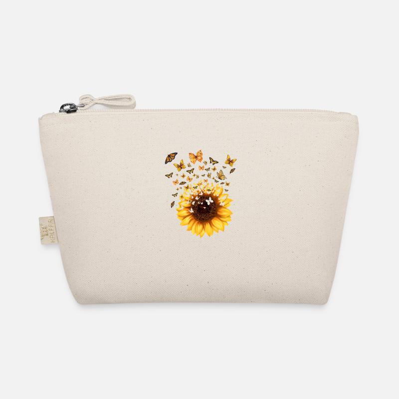 Sonnenblumen-Schmetterlinge - originelle Geschenkidee Bio-Täschchen