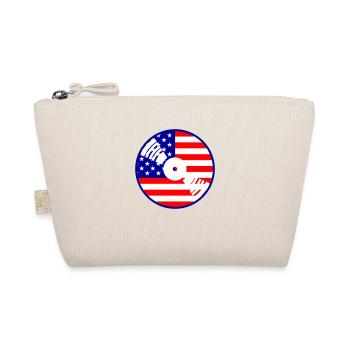 Schallplatte USA Flagge Amerika Party Club Musik - Bio-Täschchen - Natur - Vorne