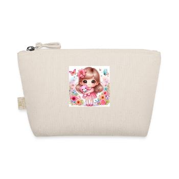 Petite poupée avec un nounours - Trousse biologique - nature - Devant