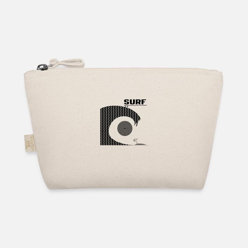 Surf, soleil, océan, et formes géométriques (noir) Trousse biologique