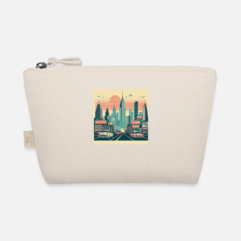 Retro City Sunrise - Bio-Täschchen - Natur