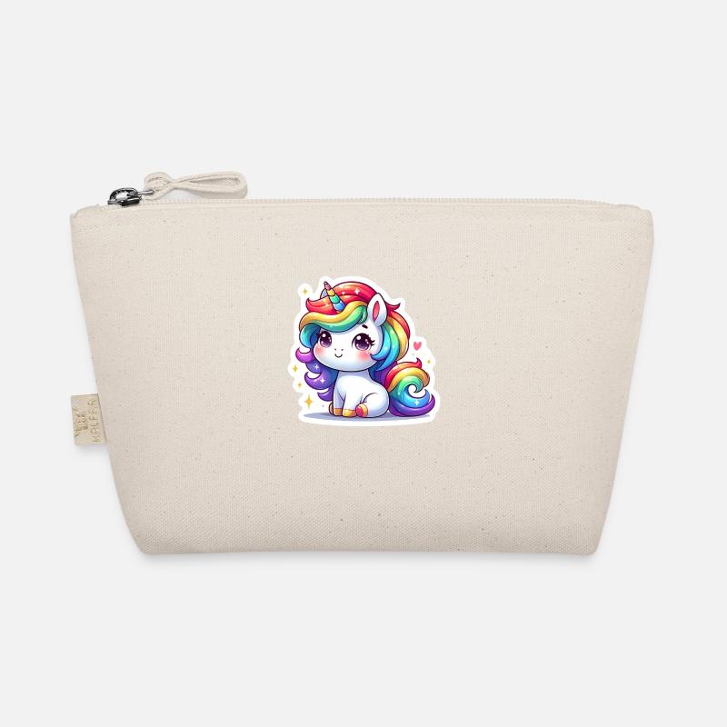 Regenbogen-Einhorn - Bio-Täschchen - Natur