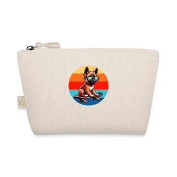 Dog on Skateboard - Organic Pouch - nature - Front