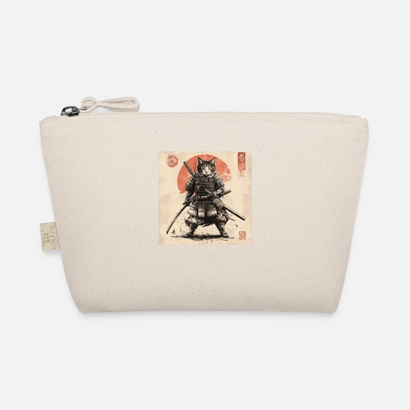 Katze Samurai Japan Ukiyo-E - Bio-Täschchen - Natur