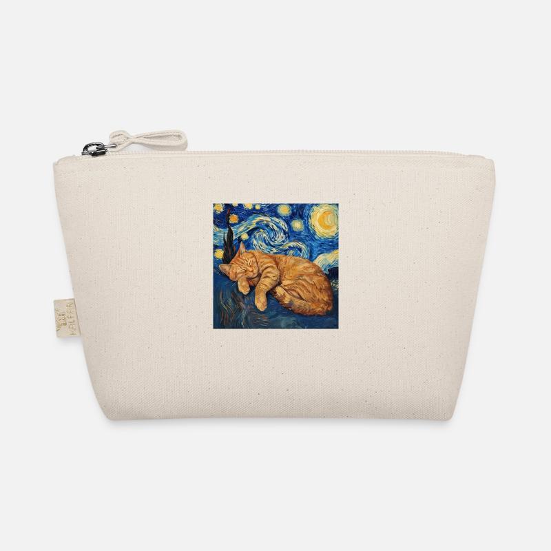 Cat Van Gogh Starry Night Organic Pouch