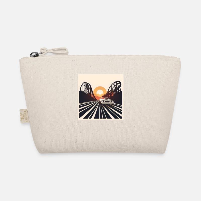 Retro Car + Roller Coaster in Sunset Organic Pouch