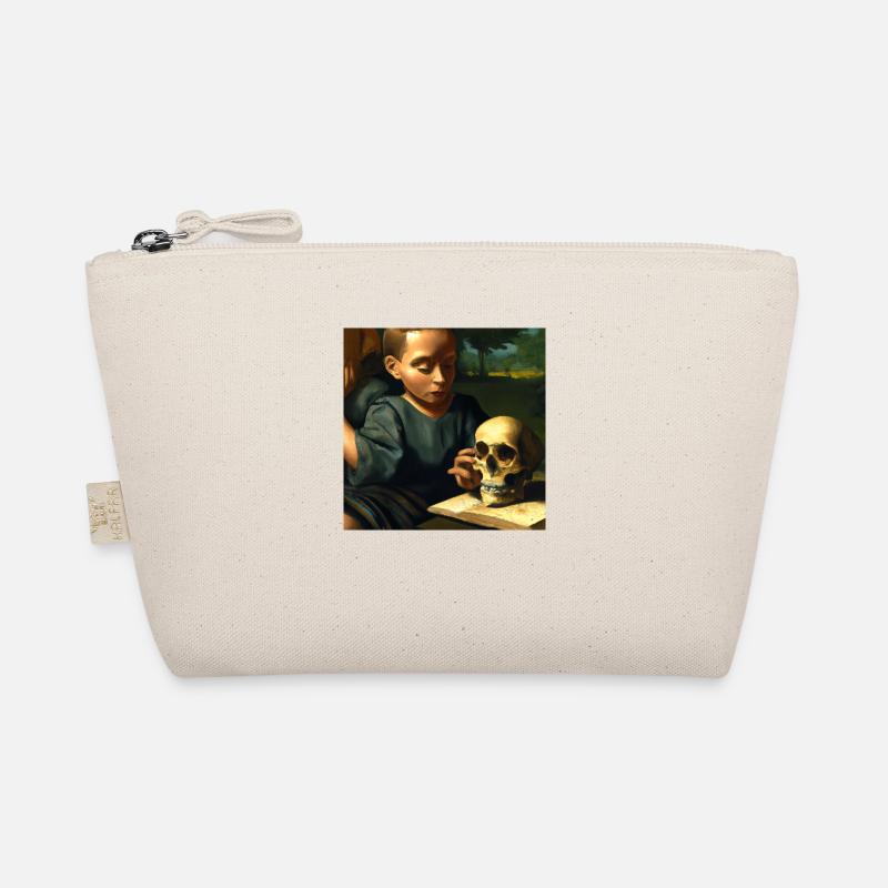 A Skull On The School Book Organic Pouch