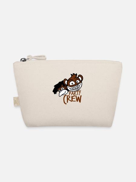 Monkey Party Crew Monkeys Celebrate Team Friends Saying - Organic Pouch - nature - Front