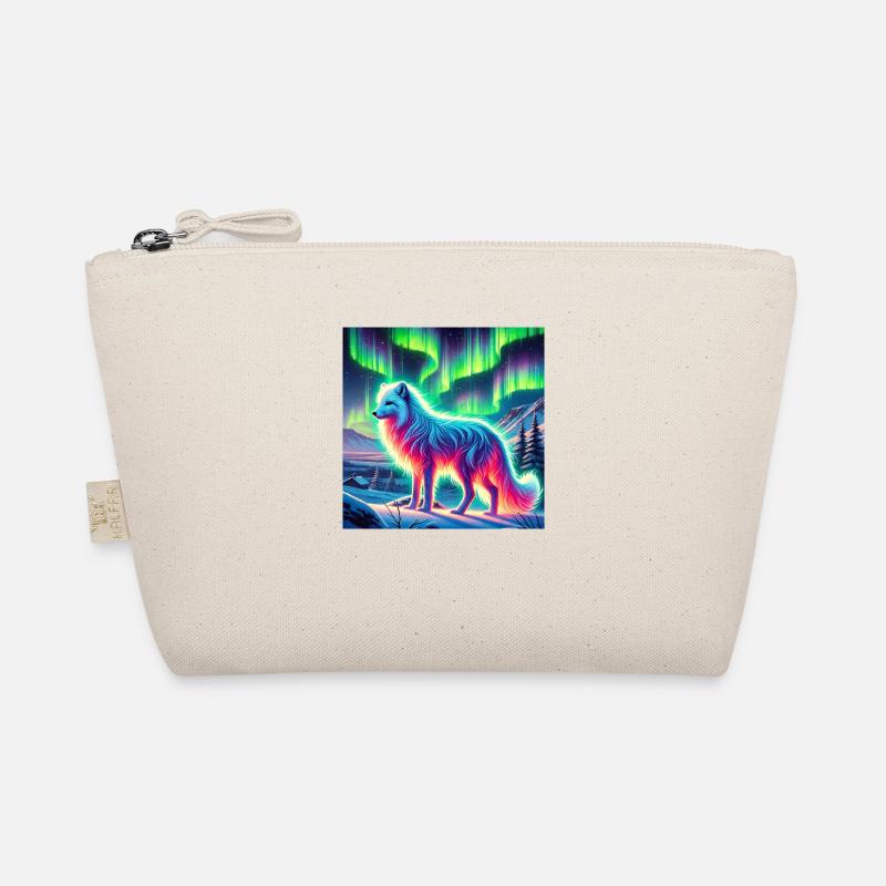 Arctic fox Aurora Borealis Organic Pouch