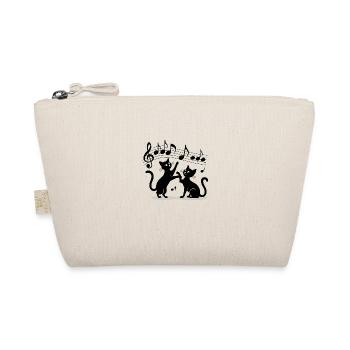 Black cats pattern playing with musical note - Organic Pouch - nature - Front
