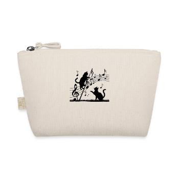 Black cats pattern playing with musical note - Organic Pouch - nature - Front