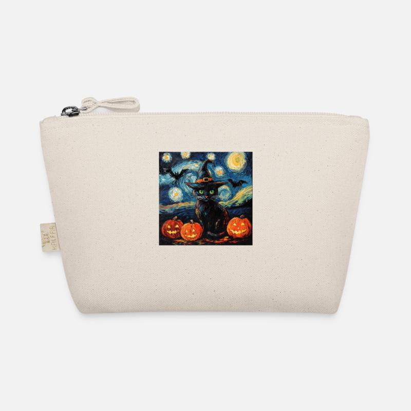 Halloween chat noir citrouille chauve-souris Trousse biologique