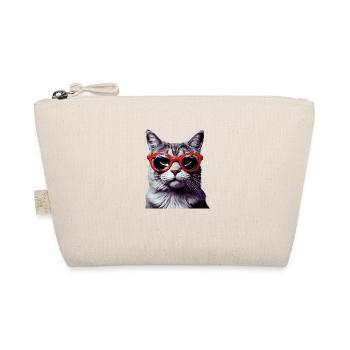 Katze mit roter Brille - Bio-Täschchen - Natur - Vorne