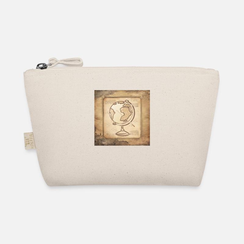 Geography - Globe & Pointer / Vintage Art Organic Pouch