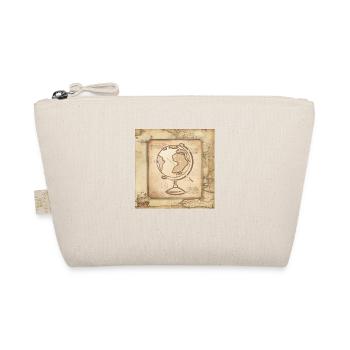 Geography - Globe & Pointer / Old World Map - Organic Pouch - nature - Front