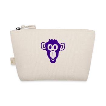 Wondered Curious Monkey Head Fright Face - Organic Pouch - nature - Front
