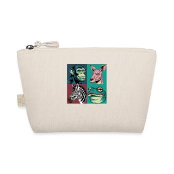 Pop-art Tiere Affe Zebra Frosch Känguru Halloween - Bio-Täschchen - Natur - Vorne