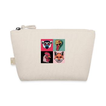 pop-art Schlange Fuchs Hahn Lemur - Bio-Täschchen - Natur - Vorne