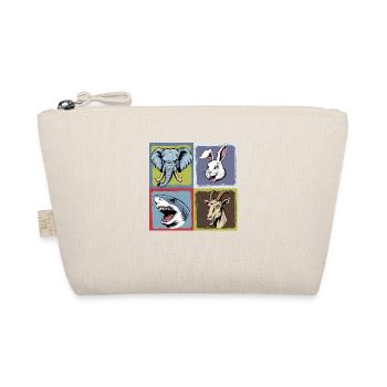 Popart Elefant Hase Hai Ziegenbock Smile Horror - Bio-Täschchen - Natur - Vorne