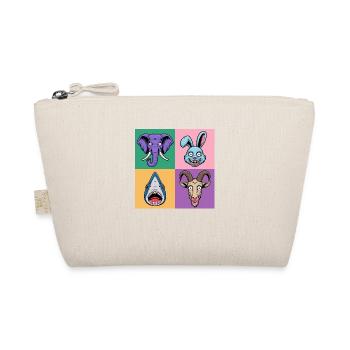 Popart Colorful Elephant Bunny Shark Goat - Organic Pouch - nature - Front
