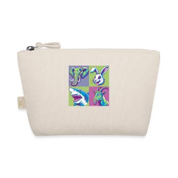 Pop Art Elephant Goat Bunny Shark Colorful - Organic Pouch - nature - Front