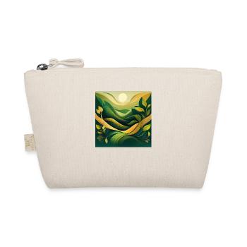 Abstract Green Landscape with Sun and Leaves - Organic Pouch - nature - Front