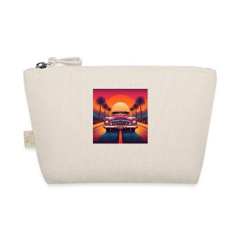 Retro Car at Sunset with Palm Trees - Organic Pouch - nature - Front