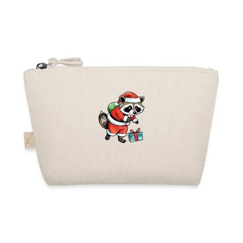 Raccoon Christmas Watercolors - Organic Pouch - nature - Front
