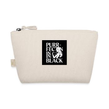 Purrfection in Black - Cat Lover Design - Organic Pouch - nature - Front