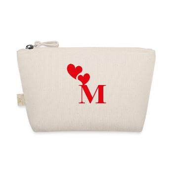 Lettre m cœur rouge - Trousse biologique - nature - Devant