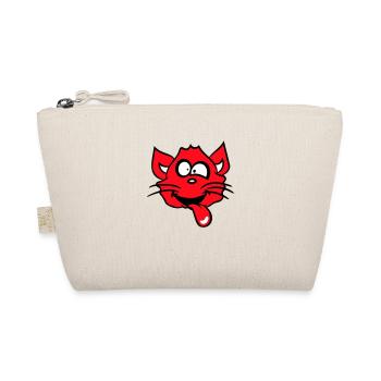 Chat Plisse les yeux Drôle Fou Langue Sortie Grimace - Trousse biologique - nature - Devant