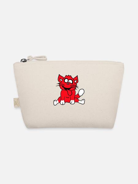 Chat Plisse les yeux Drôle Fou Langue Sortie Grimace - Trousse biologique - nature - Devant